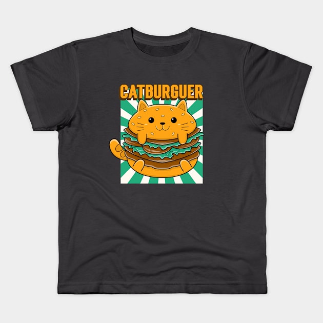 Cat Burger Kids T-Shirt by Dream the Biggest